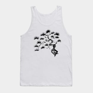 Sumi-E Pine Tree (Black) Tank Top